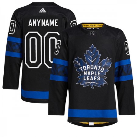 Män Ishockey Toronto Maple Leafs tröja med eget tryck Adidas Svart Tredje Authentic